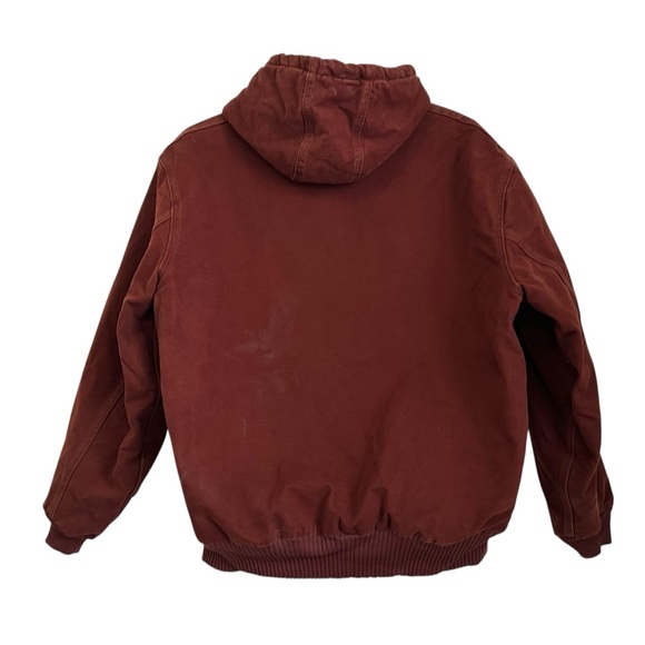 Carhartt Mens Hooded Quilted Jacket Size XL Red Clay J130 CLY Workwear - Picture 2 of 9